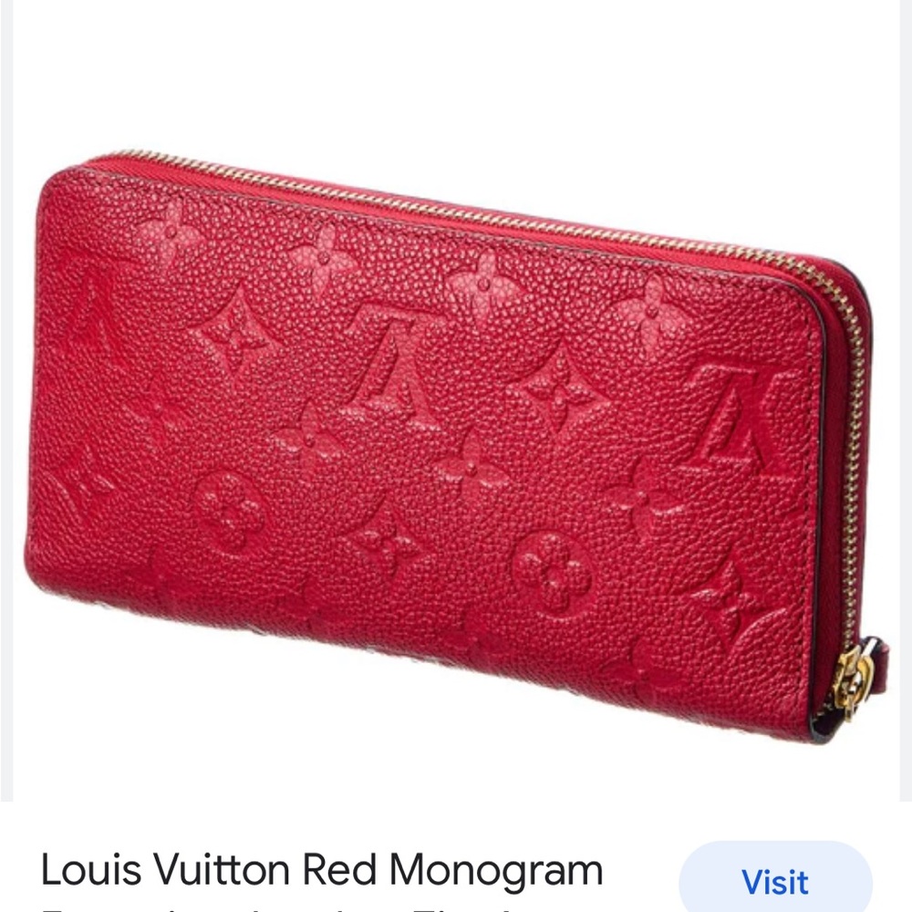 Louis Vuitton Red Monogram
Empreinte Leather Zip-Aroun...